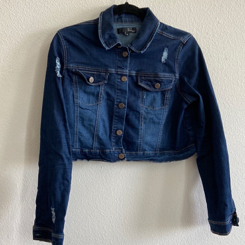 1822  Denim Cropped Jacket NWOT size M